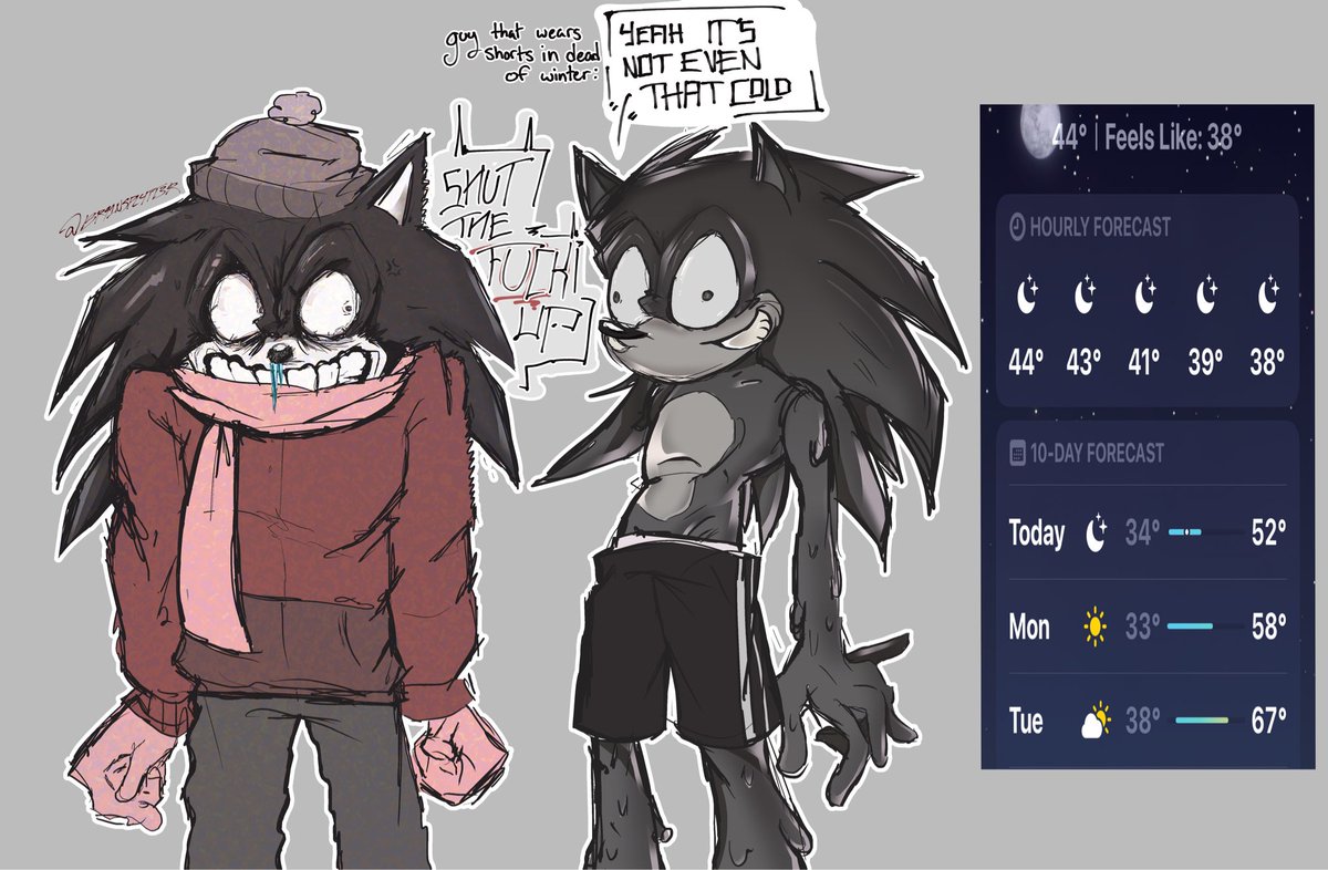 this cold front is killing me it shouldn't be 30 degrees in tropical areas

#sonicroleplayclub 
#greenpeppersonpizza
#2017x #sonicexe