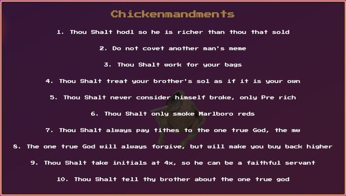 cryptom1gueld's tweet image. Chickenmandments.

$SFC