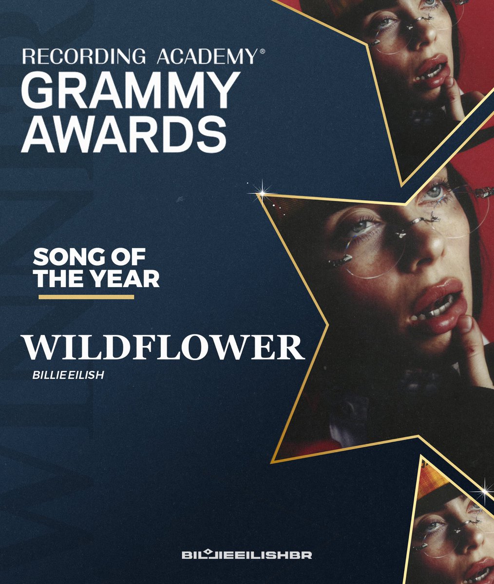 BillieEilishBR's tweet image. 🚨 SOTY! Billie Eilish leva a categoria “Song of The Year” no #GRAMMYs2026 com “WILDFLOWER”.