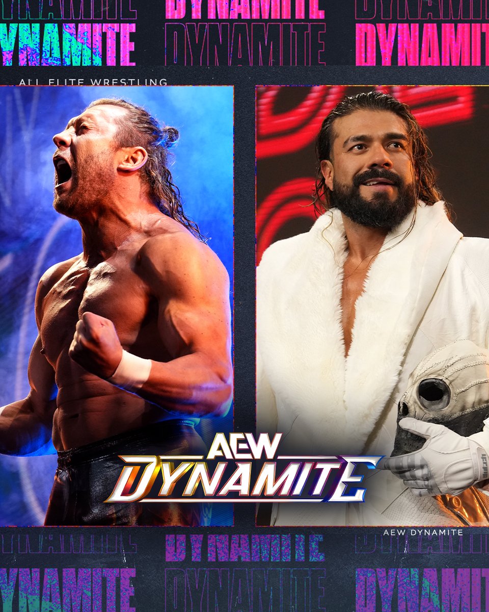 Wednesday Night #AEWDynamite
8/7c, TBS + HBO Max, Las Vegas NV
This Wednesday 2/4!

<a href="/KennyOmegamanX/">Kenny Omega</a> vs <a href="/AndradeElIdolo/">“EL IDOLO” ANDRADE</a>

The winner of Omega vs Ídolo goes on to #AEWGrandSlam Australia to vie for an AEW World Title match at #AEWRevolution!

They battle, THIS WEDNESDAY!