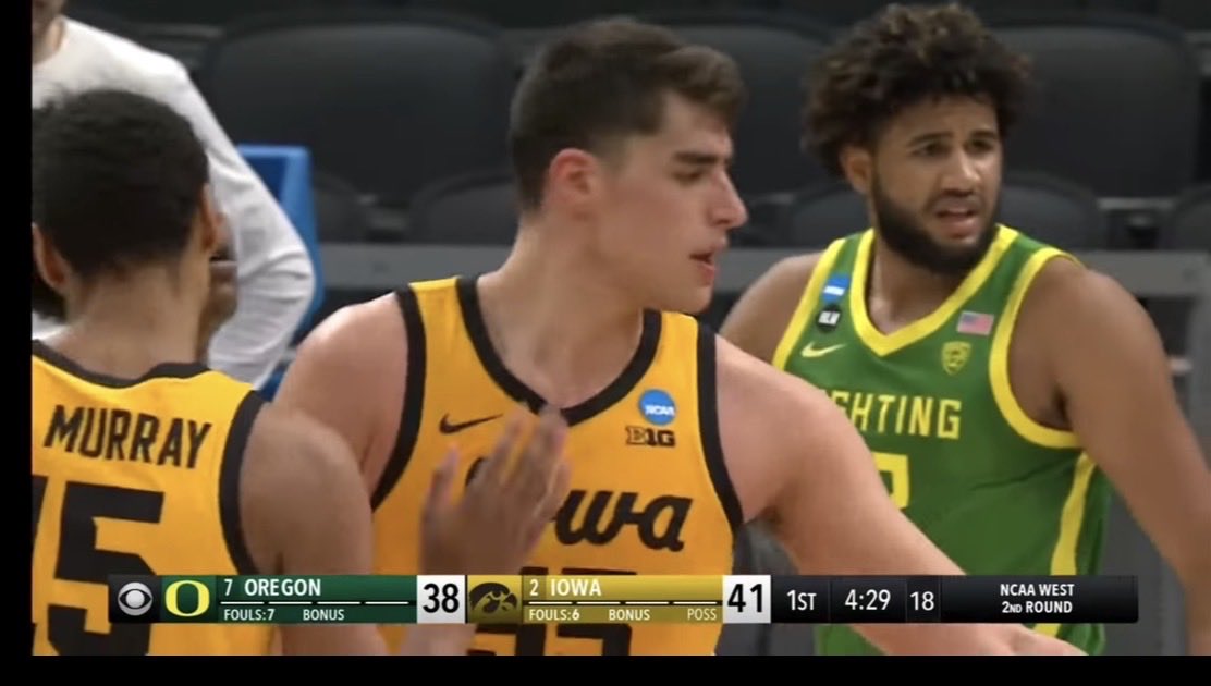 Dear Coach Ben McCollum, ⁦<a href="/uiowa/">University of Iowa</a>⁩ Staff, &amp; Team ⁦<a href="/IowaHoops/">Iowa Men’s Basketball</a>⁩,
My stomach still burns from Luka’s last game as a Hawkeye, losing to Oregon the way we did…
Thank you for handing it to the ducks! Thank you ❤️!
Go Hawks! 💛🖤🦚