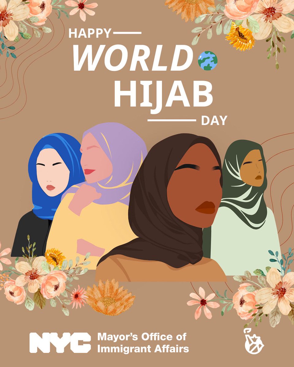 NYCImmigrants's tweet image. February 1st is #WorldHijabDay! Today, we celebrate the faith, identity, &amp;amp; pride of Muslim women &amp;amp; girls around the word who choose to wear the hijab, a powerful symbol of devotion &amp;amp; celebration of Muslim heritage.