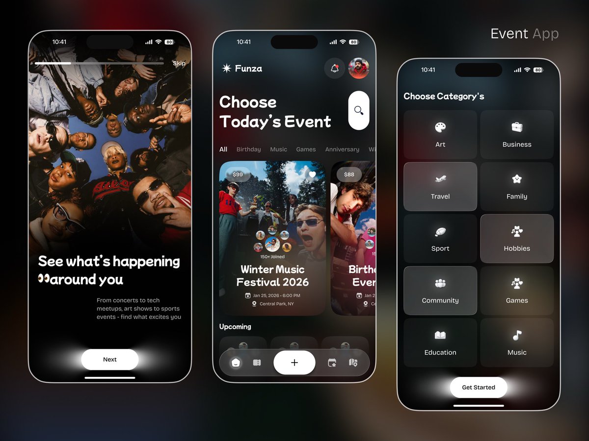 Juice_LabAKM's tweet photo. What if event discovery felt effortless? π
This Event App UI brings discovery, categories, and planning into one clean, intuitive flowβdesigned to reduce friction and increase excitement.
#UIDesign #UXDesign #MobileUI #EventApp #ProductDesign https://t.co/lwtewNhejK