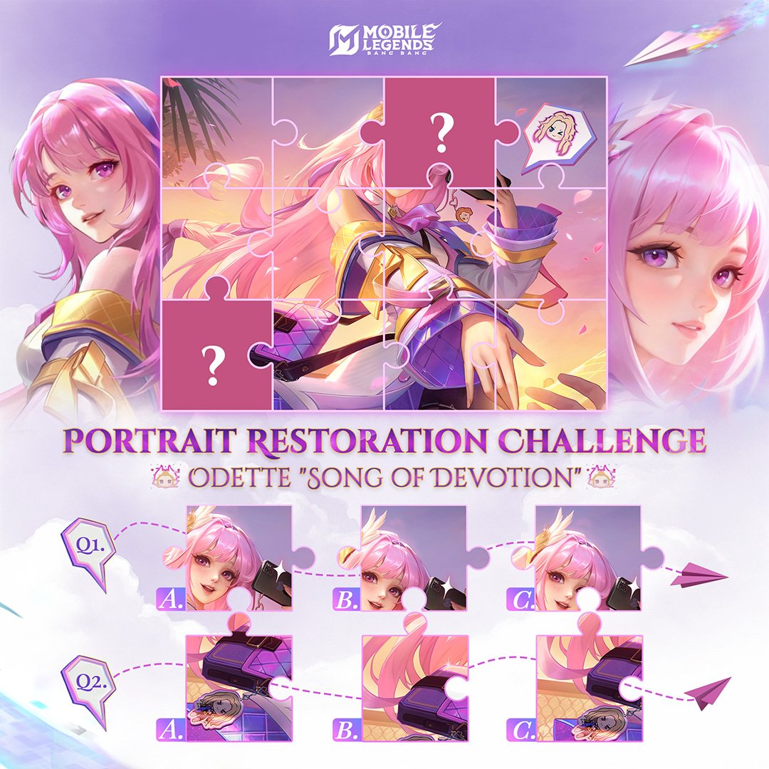 🥰Do you remember what Odette "Song of Devotion"'s portrait looks like?
Part of their portrait is missing - how would you restore it? 😎 Reply with the correct option, and we'll pick lucky players to win Diamond rewards! 💎
(Don't forget to follow this account and leave your