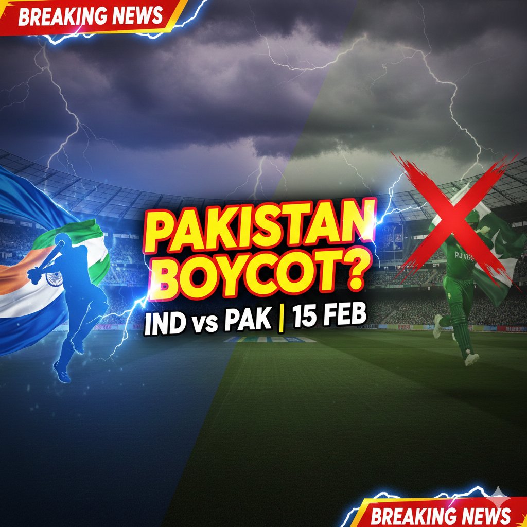 Sportdum's tweet photo. #Pakistan ने किया #boycott .
पाकिस्तान नही खेलेगा India से  wrold Cup में मैच। https://t.co/pXliUw6w0Y
 देखिये पूरा वीडियो क्या है मामला। #PAKvAUS #Pakistan
#INDvsPAK #boycott https://t.co/wtVtP2VYu5