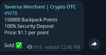 150k Backpack points bought at $1.1 per point.
That's almost $2B FDV.

Polymarket sellers are shaking now.
