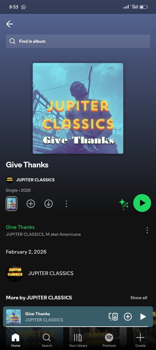 Mskelamericana5's tweet photo. My new music is finally Out Now it speaks about how I started my Music journey and I believe my story will inspire you and also give you the strength to keep pursuing your dream.
Give thanks to the source that creates life #jupiterclassics @Mskelamericana5 https://t.co/3VCsMl7Unh