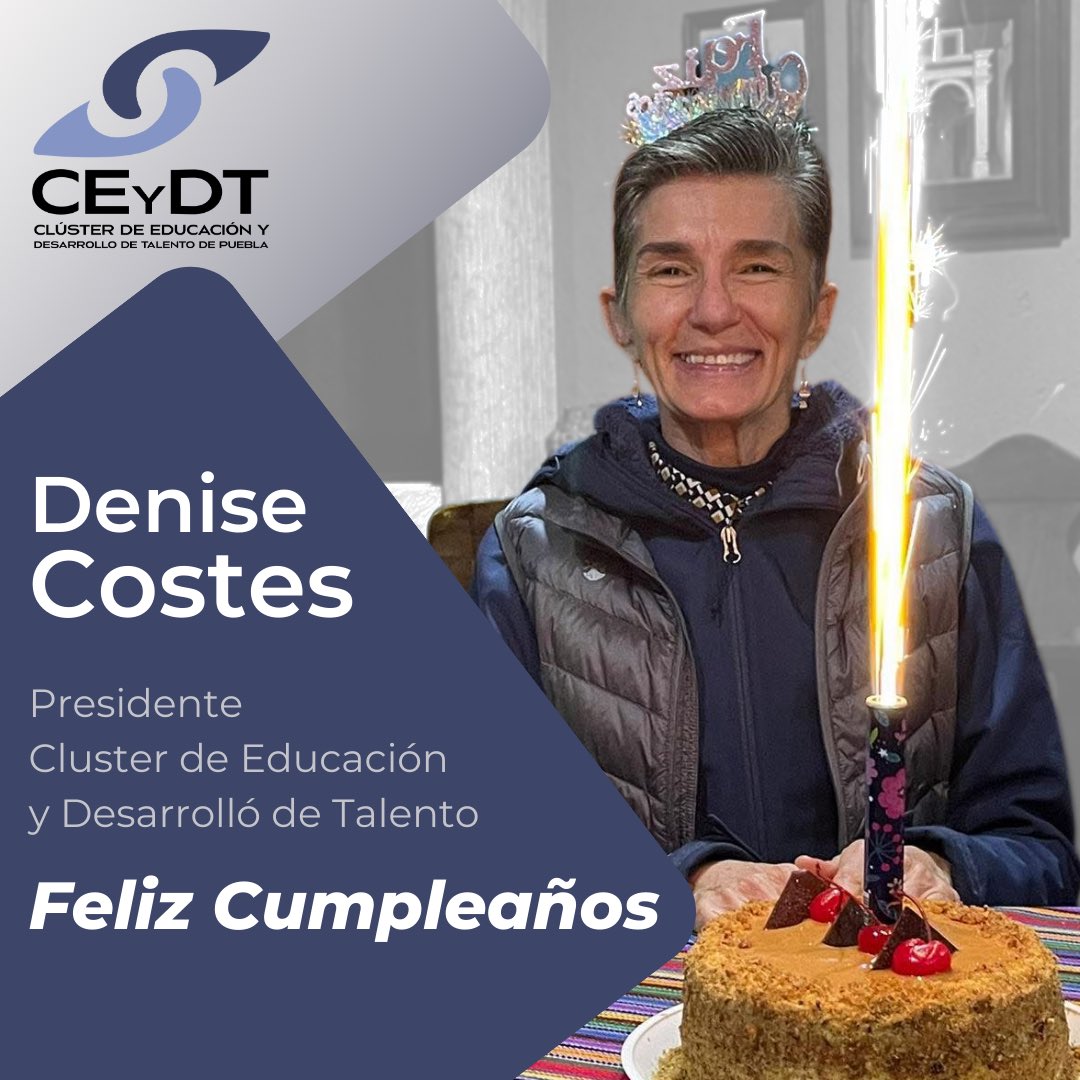 Desde el <a href="/ClusterEduca/">Clúster de Educación</a> extendemos una felicitación a nuestra presidente <a href="/DeniseCostes/">Denise Costes</a>  
Le deseamos un año lleno de logros, proyectos estratégicos y grandes resultados en favor de la educación
#Cluster #Liderazgo #Educación #Talento #Puebla