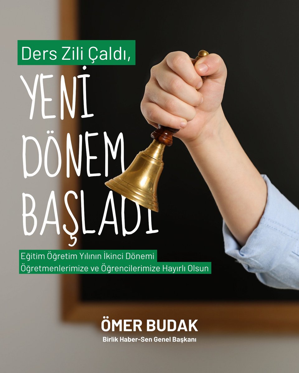 Eğitim öğretim yılının ikinci dönemi başladı.

Bu dönemin; öğretmenlerimiz, öğrencilerimiz ve ailelerimiz için verimli, huzurlu ve başarılı geçmesini temenni ediyorum.

Ay yıldızın gölgesinde, bilgiyi ahlak ve beceriyle buluşturan nesiller yetişmesi dileğiyle…

Eğitim öğretim