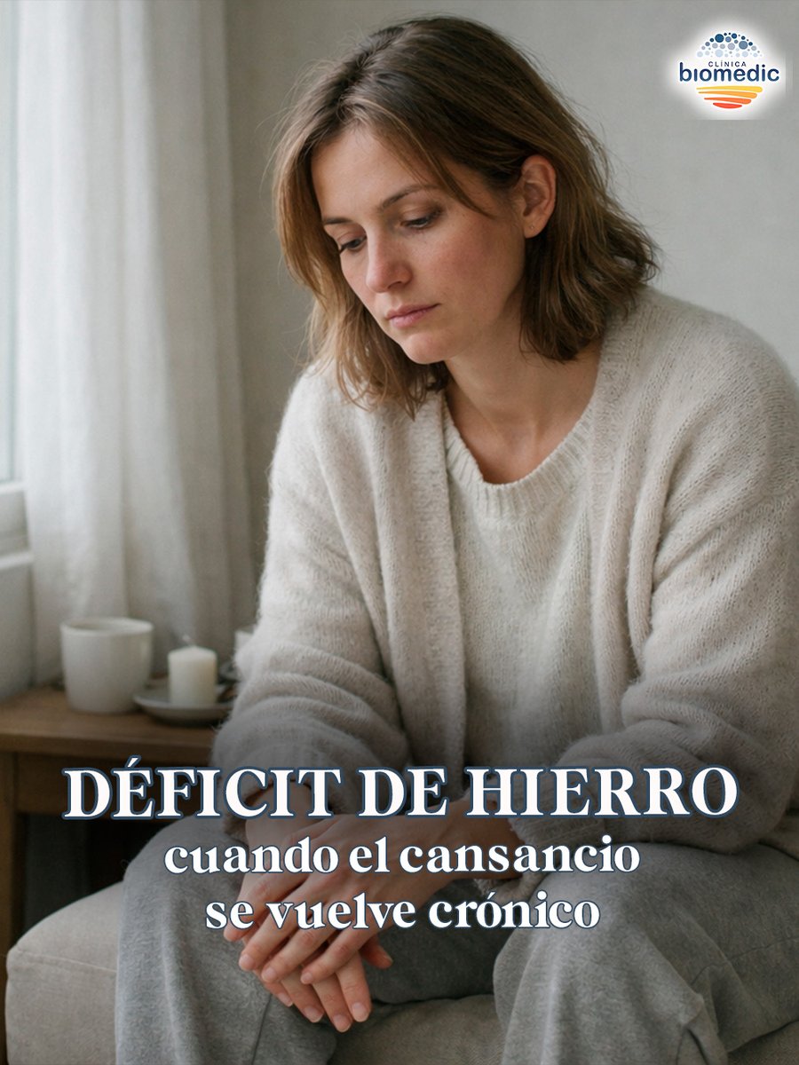 BiomedicCenter's tweet photo. 😴 Cansancio constante, falta de concentración o sensación de debilidad…
No siempre es anemia. Muchas personas presentan déficit de hierro funcional, aunque sus analíticas “salgan normales”.

En Biomedic evaluamos el metabolismo del hierro de forma completa. https://t.co/b1pXJBG092