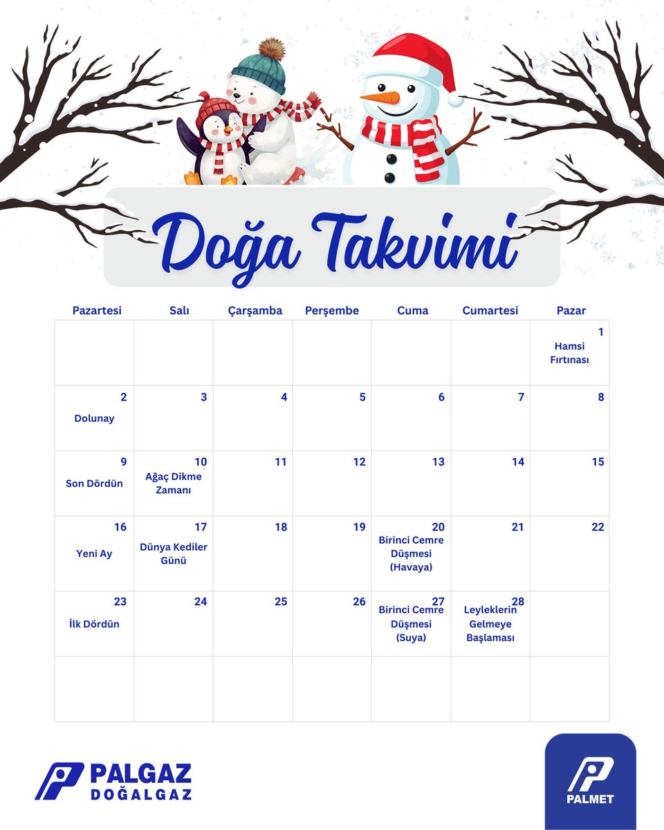 Merhaba Şubat! ❄️ Hedeflerin netleştiği, motivasyonun yükseldiği ve umutların yeniden yeşerdiği güçlü bir başlangıç zamanı.

#Palgaz #DoğaTakvimi #KışMevsimi #MerhabaŞubat #BaşlangıçZamanı #YeniHedefler #Motivasyon #Denge #Umut #YeniAy