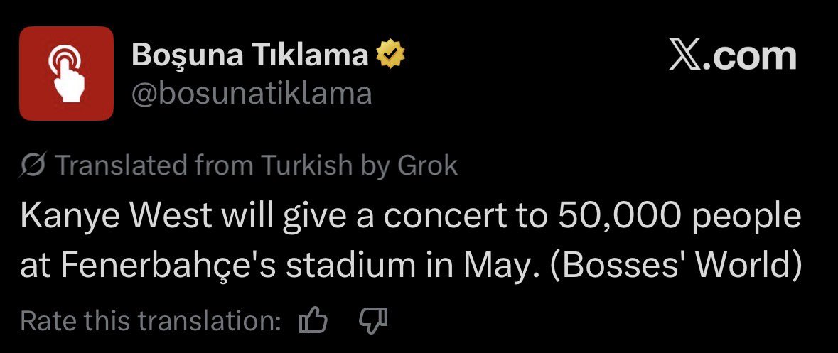 yeunrlsd's tweet photo. RUMOR: Ye to perform in Turkey in May https://t.co/mGrQkrF4XR