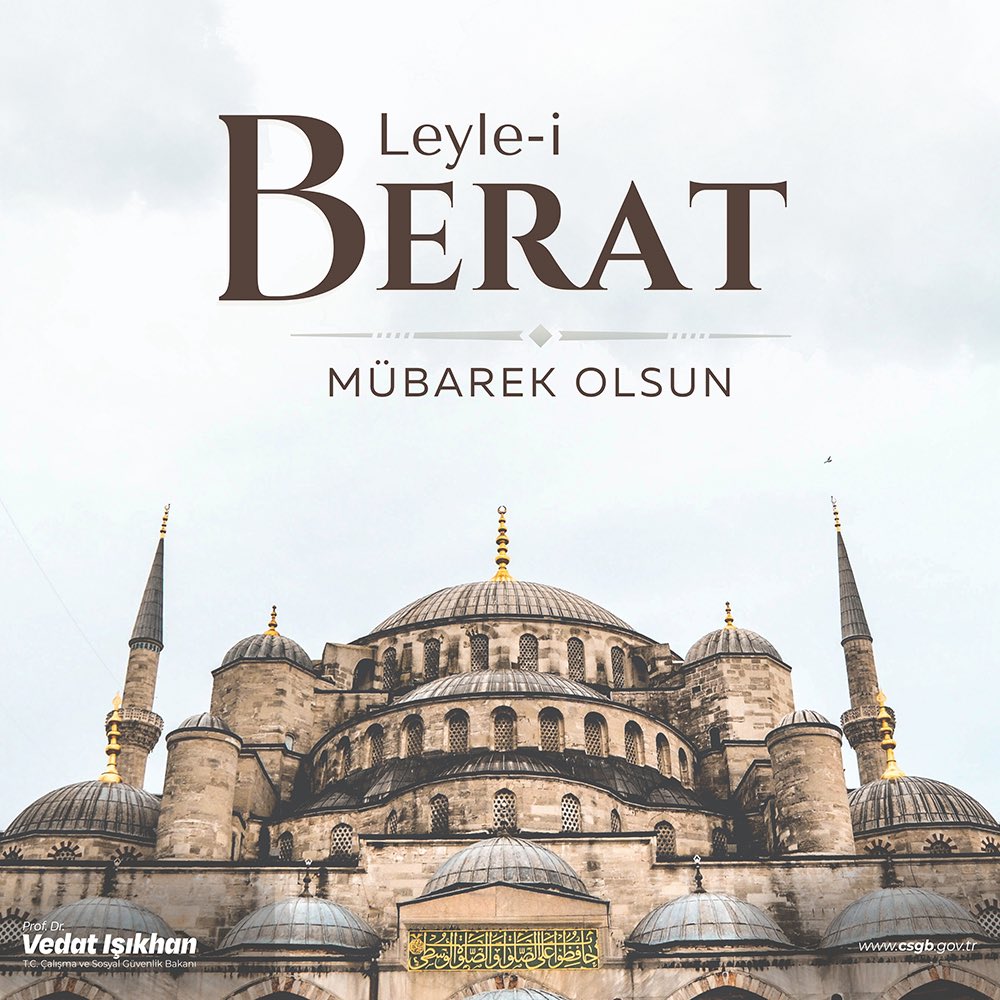 isikhanvedat's tweet photo. Milletimizin ve tüm İslam âleminin Leyle-i Berat’ını tebrik ediyorum.

Ramazan-ı Şerif’in müjdecisi bu mübarek gecenin birliğimizi, beraberliğimizi artırmasını; İslam âlemine hayırlar getirmesini niyaz ediyorum.

Dualarımız kabul, gecemiz mübarek olsun. https://t.co/HKCMx9t3q9