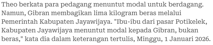 <a href="/tempodotco/">tempo.co</a> Merekanya minta modal alias pacul. Bukan cuma sekadar barang jadi. Bukti masyarakat Papua cerdas. Respek 🫶 

tempo.co/politik/pedaga…