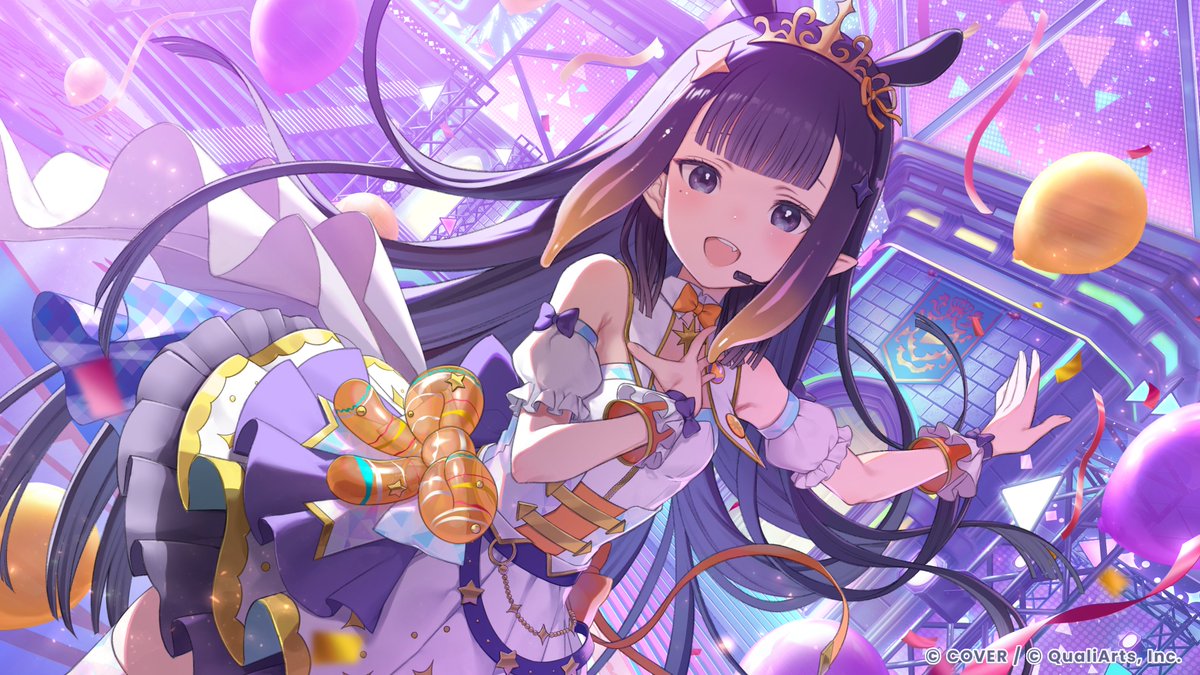 ◥◣ First Card Illustration Reveal #2  🎉◢◤

Introducing the illustration of <a href="/ninomaeinanis/">Ninomae Ina'nis 🐙holoEN</a> from Myth🐙
This illustration features her shining on stage in her game original live outfit

Card illustrations of other talents will be revealed soon🙌
Be sure to check it out✨