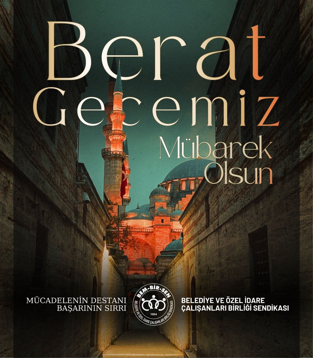Ramazan-ı Şerif'in müjdecisi, 
ALLAH'ın c.c. Rahmetinin yeri ve göğü kapladığı 
Berat Gecemizin; 
Milletimiz, İslam alemi ve tüm insanlık için kurtuluşa ve hayırlara vesile olmasını temenni ediyoruz. 
Gecemiz mübarek olsun.
#BeratGecesi