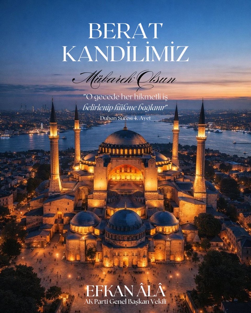 efkanala's tweet photo. Milletimizin, gönül coğrafyamızın ve tüm İslam aleminin Berat Kandili mübarek olsun. https://t.co/CkDKMFks6m