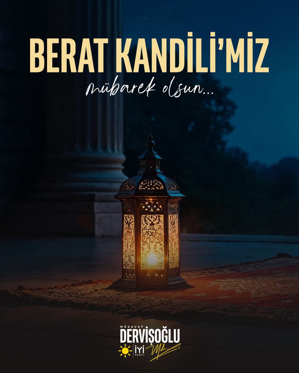 Ramazan-ı Şerif’in müjdecisi olan Berat Kandili’nin milletimize huzur, ülkemize bereket, gönüllerimize ferahlık getirmesini diliyorum.

Dualarımız kabul, kandilimiz mübarek olsun.
