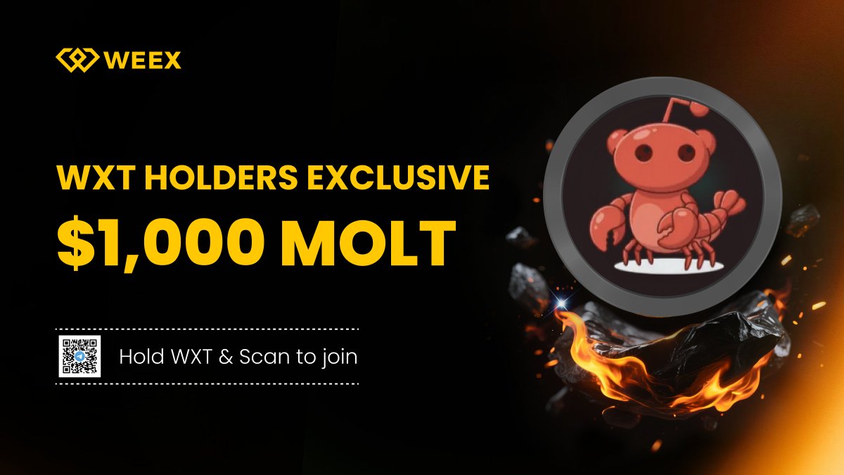 WEEX_Official's tweet image. 🎁Join the WXT Holders Community · Unlock $1,000 MOLT !

How to Join:
1️⃣ Hold/Buy ≥500 $WXT
2️⃣ Use the verification bot to enter the group：t.me/WEEX_WXT_Holde…
3️⃣ Fill the form 👉 forms.gle/tJHLGYUbfDYbA2…

👥 100 Winners! -  Join Now！

#WXT #MOLT  #WEEX #bitcoinprice