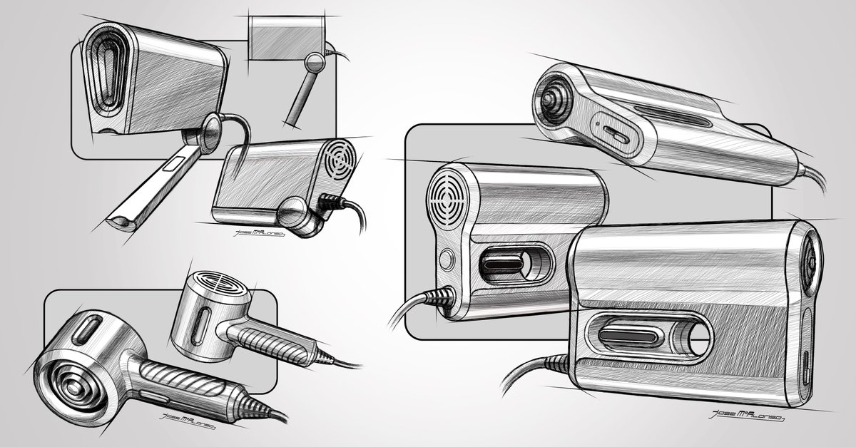 JMAG_Design's tweet photo. Product design - First sketches for a travel hair dryer.
So much fun playing with different concepts.
#homeappliancedesign #haushaltgerätdesign #diseñodeelectrodomesticos #productdesign #produktdesign #diseñodeproducto #hairdryer #haartrockner #secador https://t.co/Pvm2Epwuea