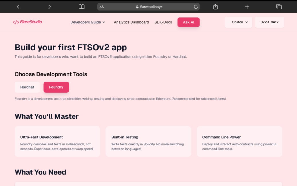 FlareStudioXYZ's tweet photo. New week, new build!
If you're new to @FlareNetworks and still wondering where to start, this is your guide. Learn how to build your first app with FTSO and tap into decentralized data feeds that power real-world applications
Stop wondering, start building
https://t.co/seQ8UFj9Mw https://t.co/xo4yLpZrAk