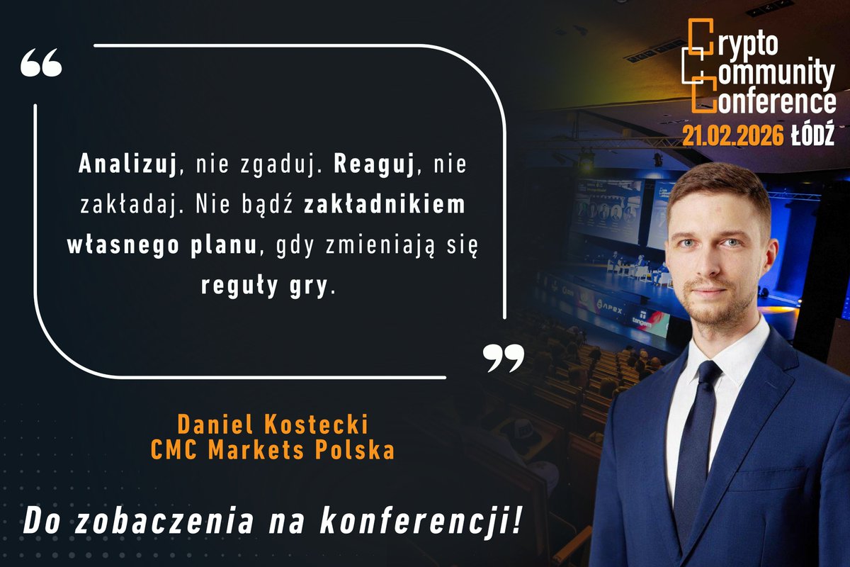 Nie przegap wydarzenia roku na polskiej scenie kryptowalut! 😇

Wygrywa ten, kto umie zmienić plan w trakcie gry 🏆

Wpadnij na event i posłuchaj co <a href="/Dan_Kostecki/">Daniel Kostecki, CAI</a> ma do powiedzenia 🔥

#Cryptoeventpl #Kryptowaluty #Bitcoin