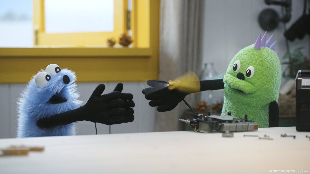 cx_mezamashi's tweet image. ／
明日4日（水）は #パペットスンスン ショートムービー第31話「ドライバー／冬」 
＼ 

ツクツク、ドライバーを回す／スンスン、冬に伝える

7時36分頃放送予定
(放送終了後に「めざましテレビ」公式YouTube、FOD、TVerにて見逃し配信あり) 

@puppet_sunsun