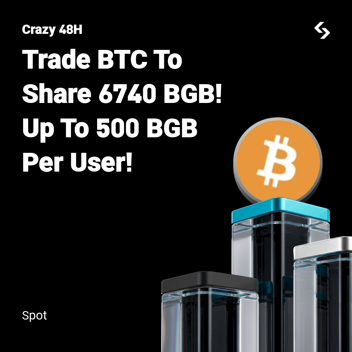 bitget's tweet image. Crazy 48H with $BTC: 6740 BGB up for grabs! 

🏆 204 winners | Up to 500 BGB each 
⏳ 48 hours only: Feb 2, 16:00 – Feb 4, 16:00 (UTC)

Join now: bitget.com/launchhub/trad…