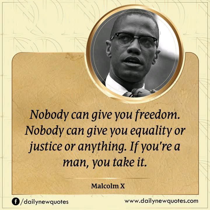 No one will give you freedom; you have to take it.