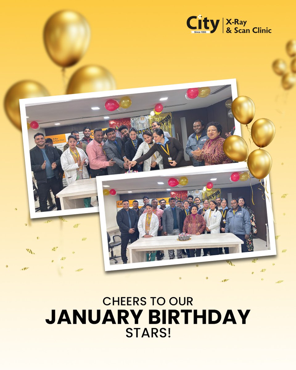 CityXrayClinic's tweet image. 🎉 Cheers to our January Birthday Stars! 🎂🎈
A big shoutout to our amazing team members celebrating their special day this month! Wishing you joy, success, &amp;amp; good health always. 🌟🥳

#HappyBirthday #Cityxray #workfamily #Healthcare #diagnostics #StaffBirthday #EmployeesBirthday