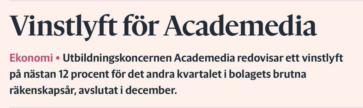 Skolinkvisition's tweet photo. "Det är så små vinster i friskolesektorn, inget att bry sig om" https://t.co/Fk7moHqpuN