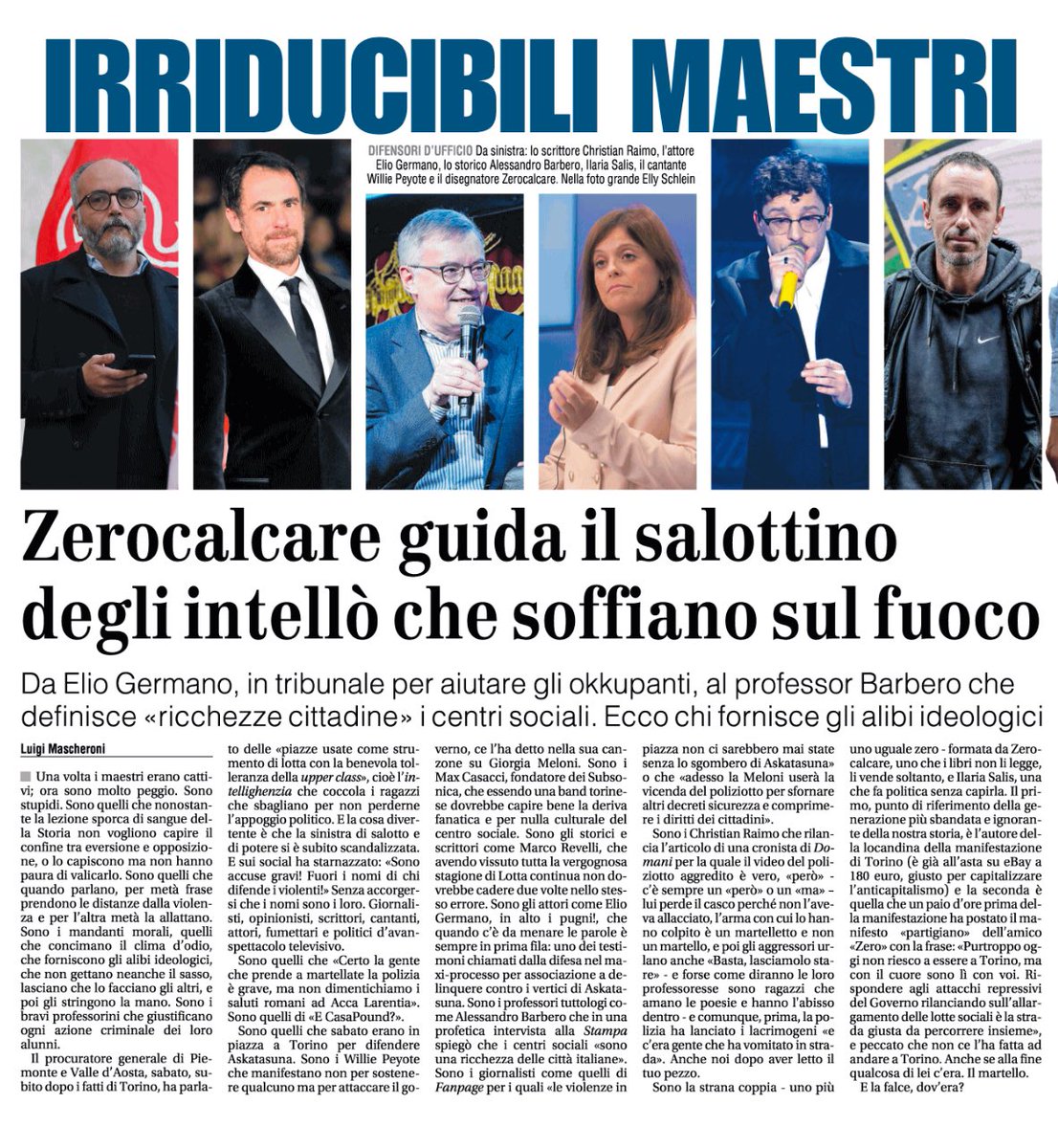 Forniscono alibi ideologici, concimano il clima d’odio, “contestualizzano”… sono gli irriducibili maestri. Una volta erano cattivi; ora stupidi, che è peggio #Askatasuna