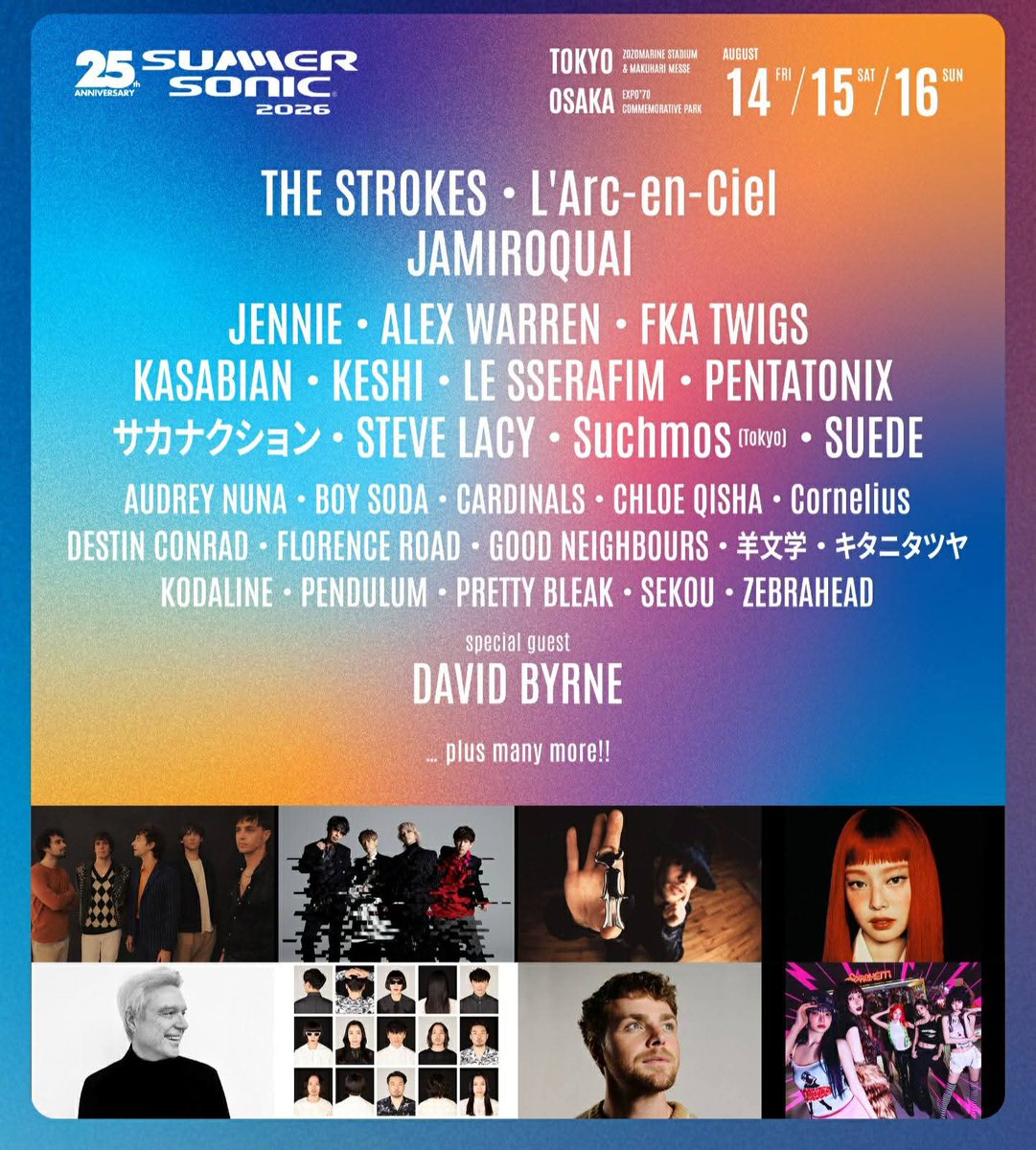 kolonigigs_'s tweet image. Line up Summer Sonic tahun ini GG banget yaa 👌

- The Strokes 
- Laruku
- Jamiroquai
- FKA Twigs
- Kasabian
- Suede
- Kodaline
