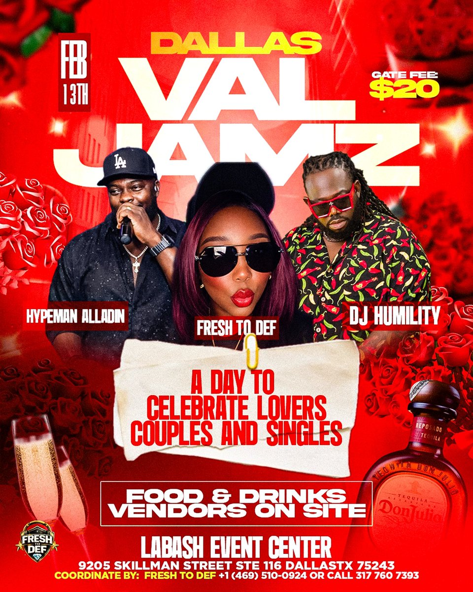 tsalalade's tweet photo. DALLAS VAL JAMZ

Date: Feb 13 • 9:00 pm

Location: 9205 Skillman Street #Suite 116, Dallas, TX 75243

https://t.co/8BBzURw4jo https://t.co/bLQNRSsp0N