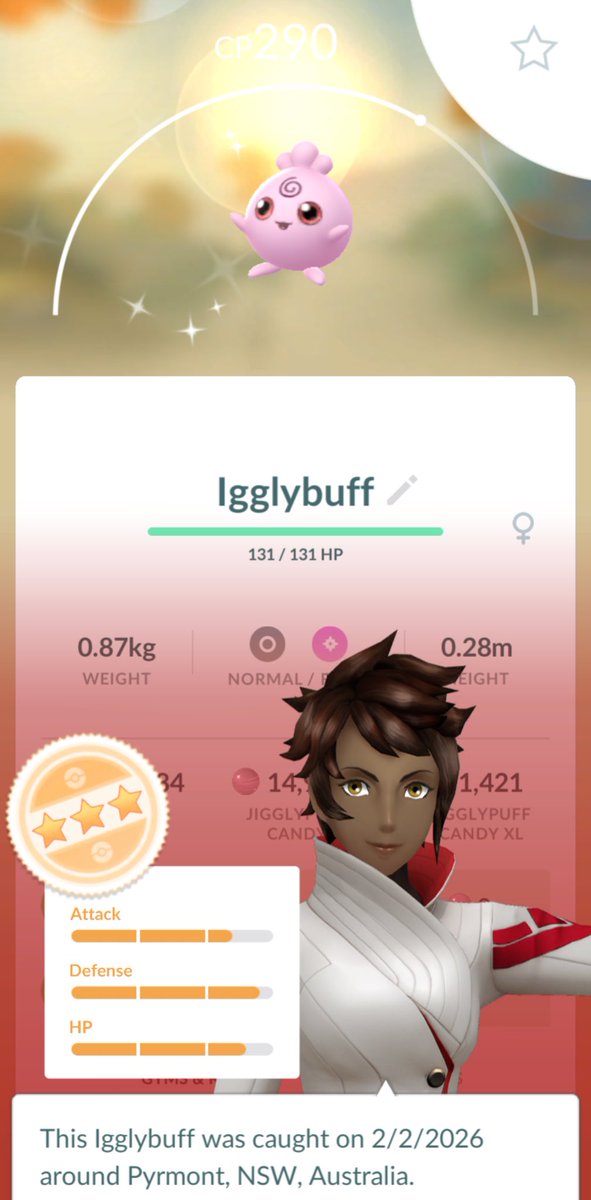 I hatched a shiny Igglybuff 👀🩷🩷🩷 #PokemonGO #ShinyPokemon