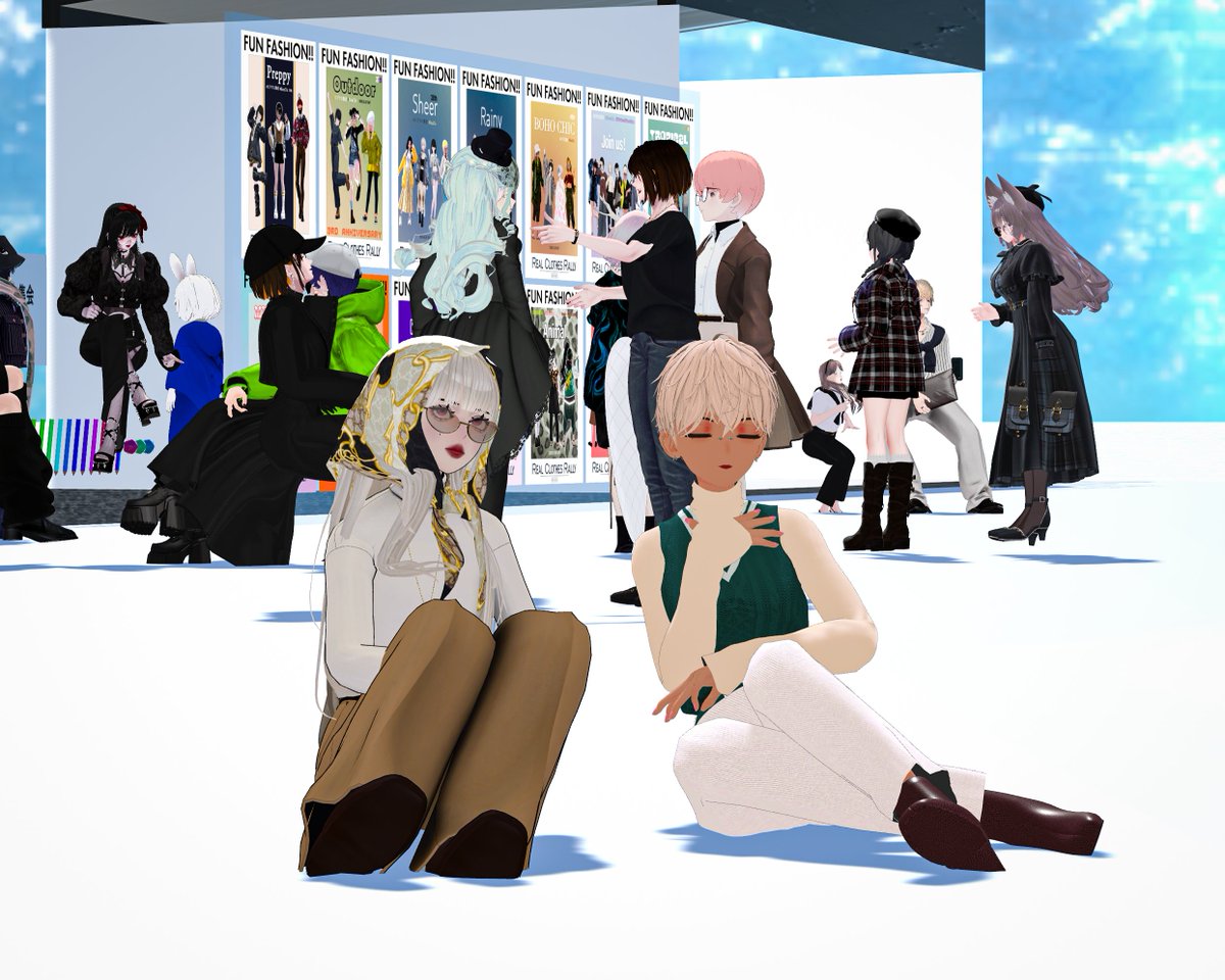 okgoldvr's tweet image. Monthly fashion meet🌸 Theme: "Old Money/New Money"~ So many fun looks! Me &amp;amp; @Smikiin wanted to match, so she picked an outfit from @applause_booth and we both purchased/styled it! I started with equestrian adjacent clothes, but ended up inspired by Princess Diana #ReaClo #VRChat