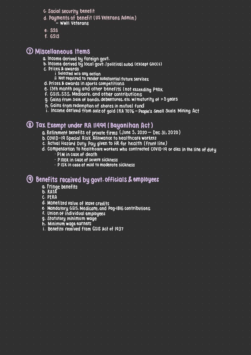 sandystudies_'s tweet photo. SUMMARY NOTES FOR RECALL by sandystudies 💝
Inclusions  and  Exclusions  in  Gross  Income https://t.co/5aF0LX3RpP