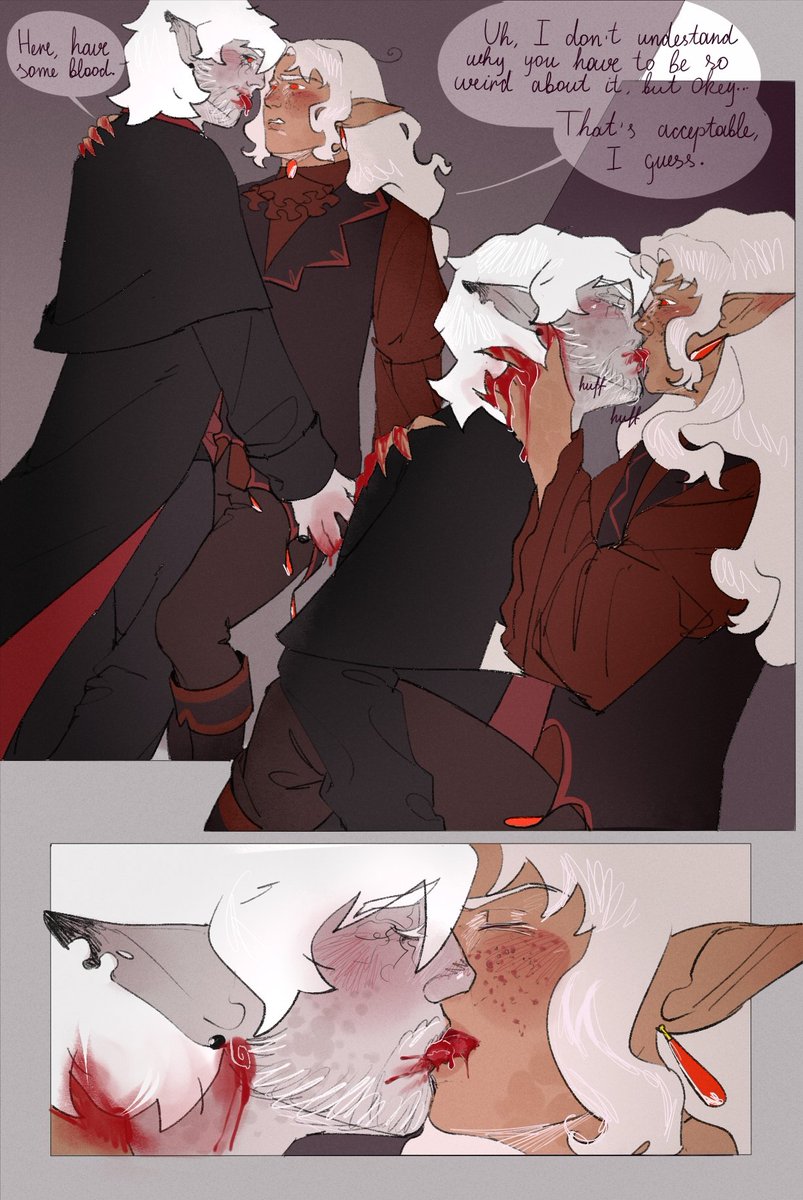 (reposted. there were some hashtag problems, sorry) 

CW blood &amp; suggestive

It's only getting gayer...

#VampiresSMPfanart #vampiressmp #Lumberjack

(sorry vAvid fans uhh)