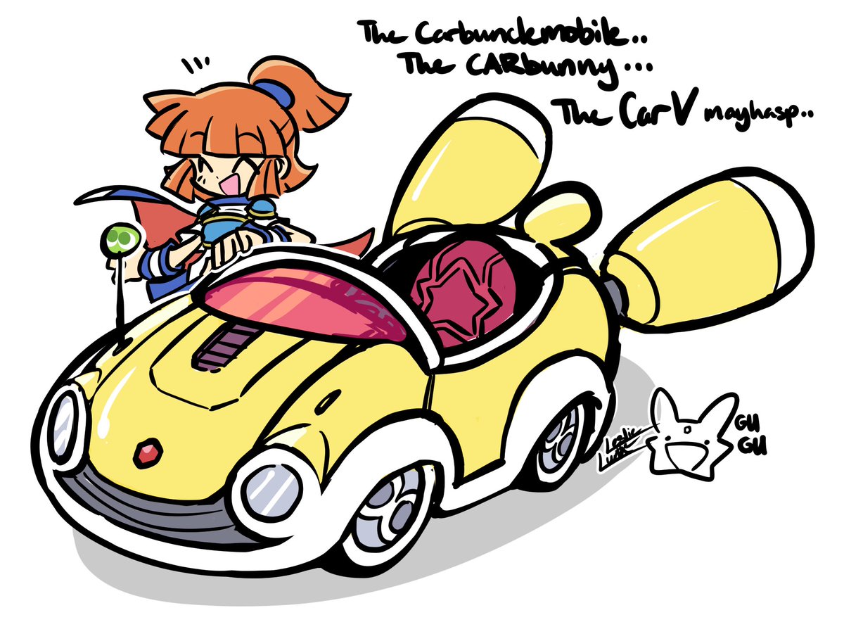 Super rough doodle- but the idea of a Carbuncle car was bouncing around in my head for a bit lol