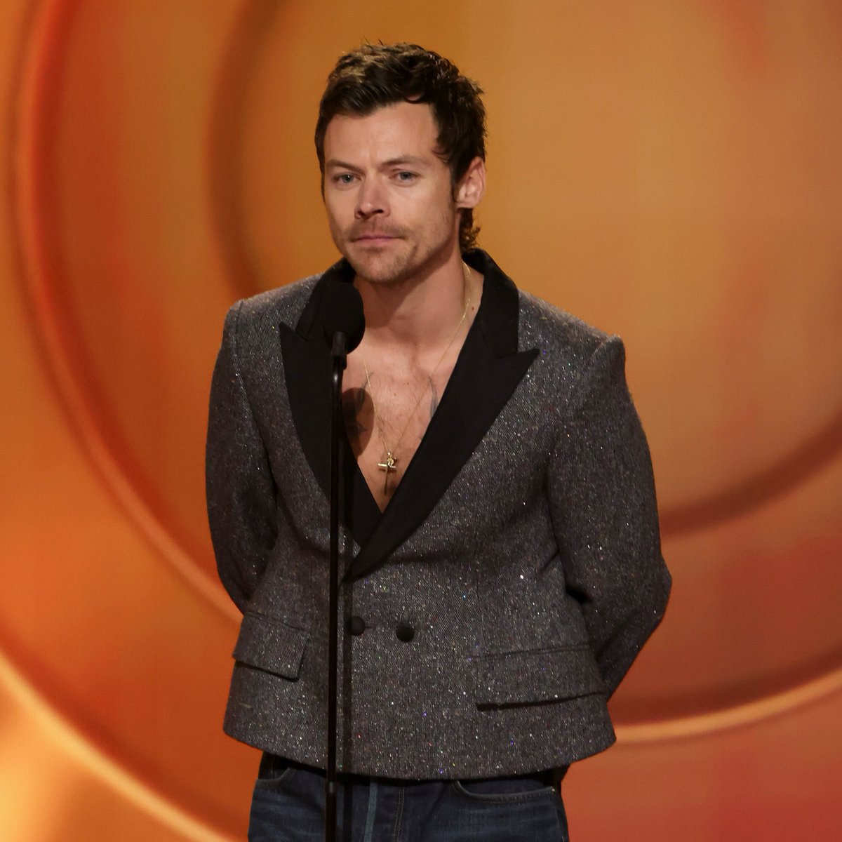 marieclaire's tweet photo. Whoever decided to play 'WHERE IS MY HUSBAND' while Harry Styles entered the #GRAMMYs deserves a raise. https://t.co/KkXmIf4VWJ