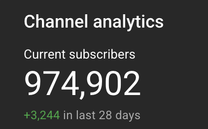 Maybe the bear market ends when I reach 1M subscribers on youtube.

Only one way to find out...