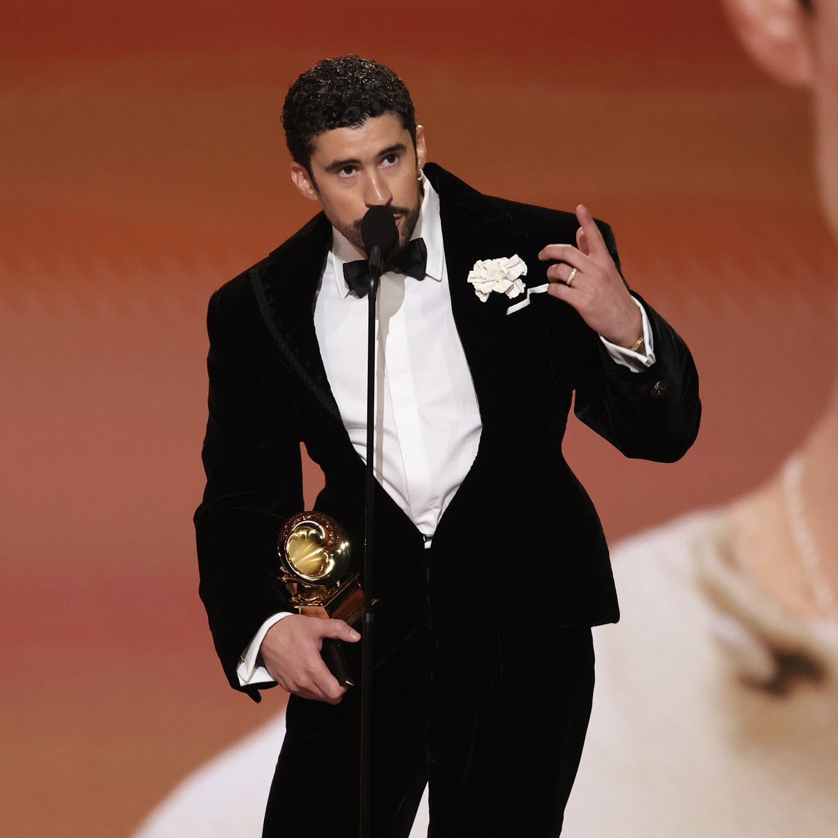 Bad Bunny dedicates his Album Of The Year win to everyone who had to leave their country to follow their dreams.
