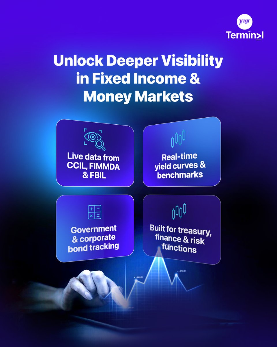 Tickermarket's tweet photo. With reliable data from CCIL, FIMMDA, and FBIL, Market View Terminal empowers treasury and risk functions with accurate yield curves, bond tracking, and money market benchmarks, all from a single, trusted platform designed for institutional decision-making.

#MarketViewTerminal https://t.co/grhzgkxQ7V