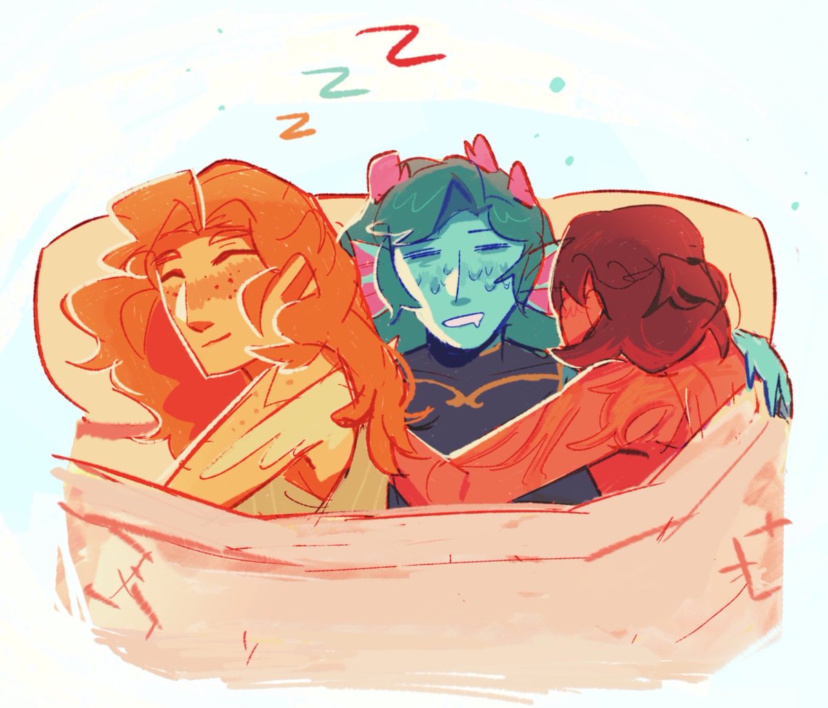 Sleepy pirates doodle before bed (their so cute to me🥹🥹)