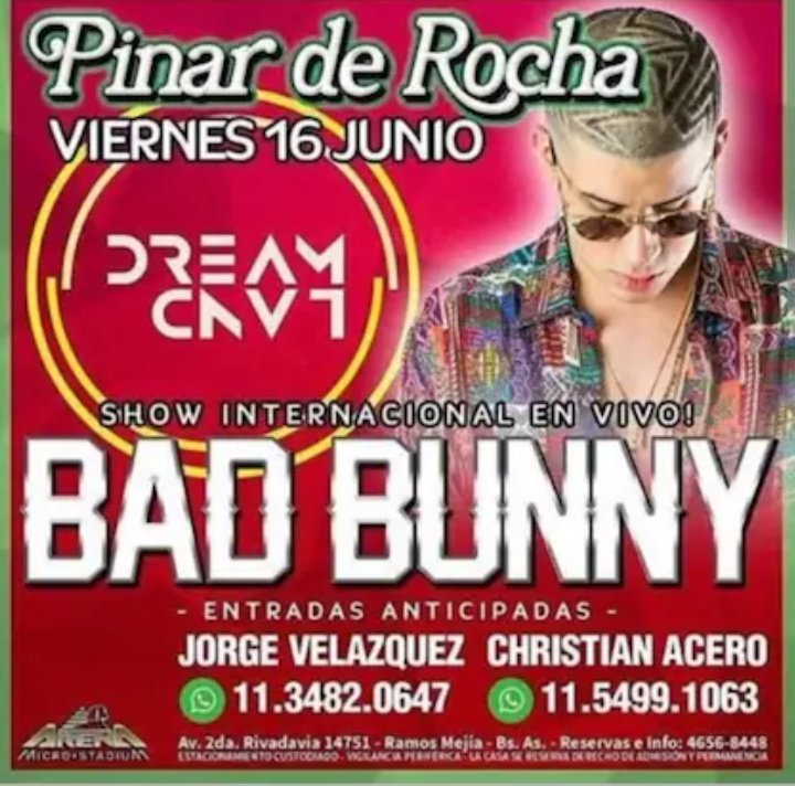 RapArgentinooo's tweet photo. El que gano el Grammy a album del año años atras tocaba en Pinar de Rocha,Historico Bad Bunny https://t.co/VuIAmuhbwe