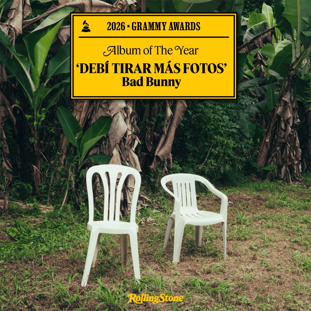 RollingStone's tweet image. BAD BUNNY WINS ALBUM OF THE YEAR #GRAMMYs