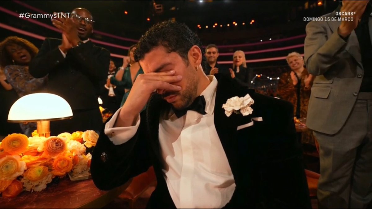 AccessBadBunny's tweet image. Bad Bunny cries during the announcement of “Album of the Year.” #GRAMMYs