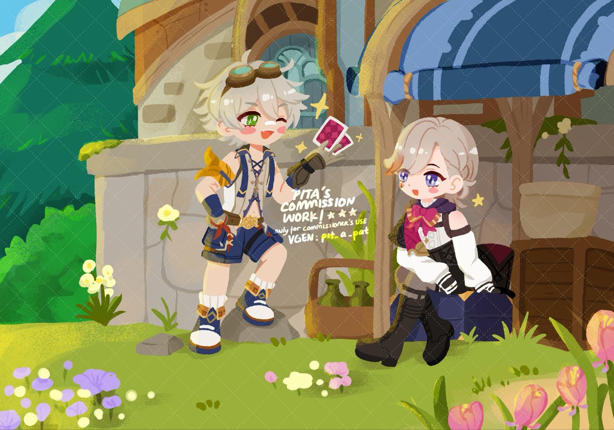 Commission result for @.dailylouisbella to celebrate Bennett and Lyney’s birth month 🥺 

Thank you for your trust and support, angel!! ❤️