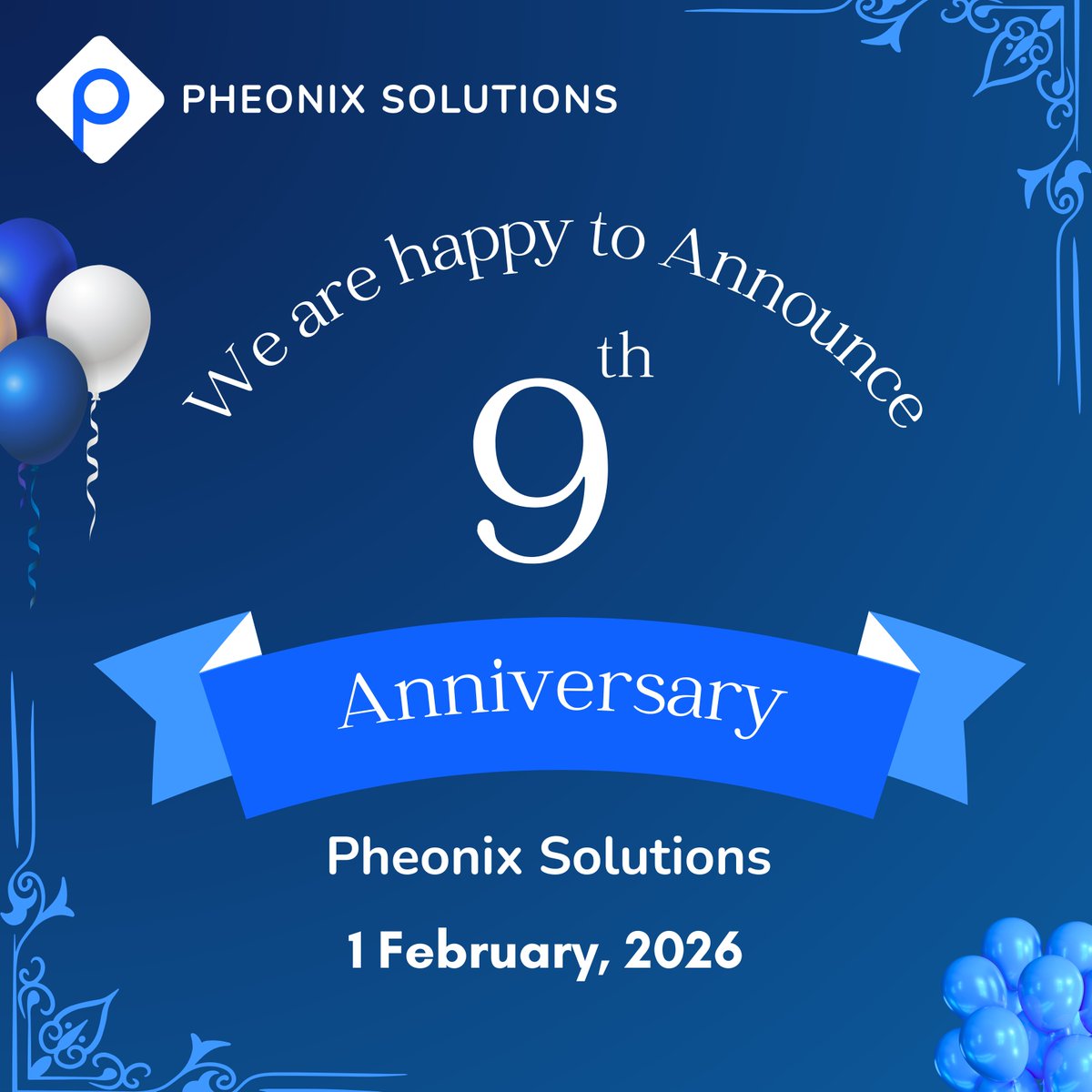 pheonixsolution's tweet photo. Celebrating 9 years of Pheonix Solutions 🎉
Grateful for the trust of our clients, partners, and team.
Here’s to continued innovation and growth 🚀

#PheonixSolutions #9YearsStrong https://t.co/VmXlt0n8vI