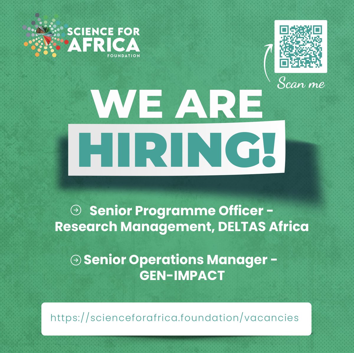 Take advantage of these great #EIDMcareer opportunities by @SciforAfrica with a deadline of 5 February.